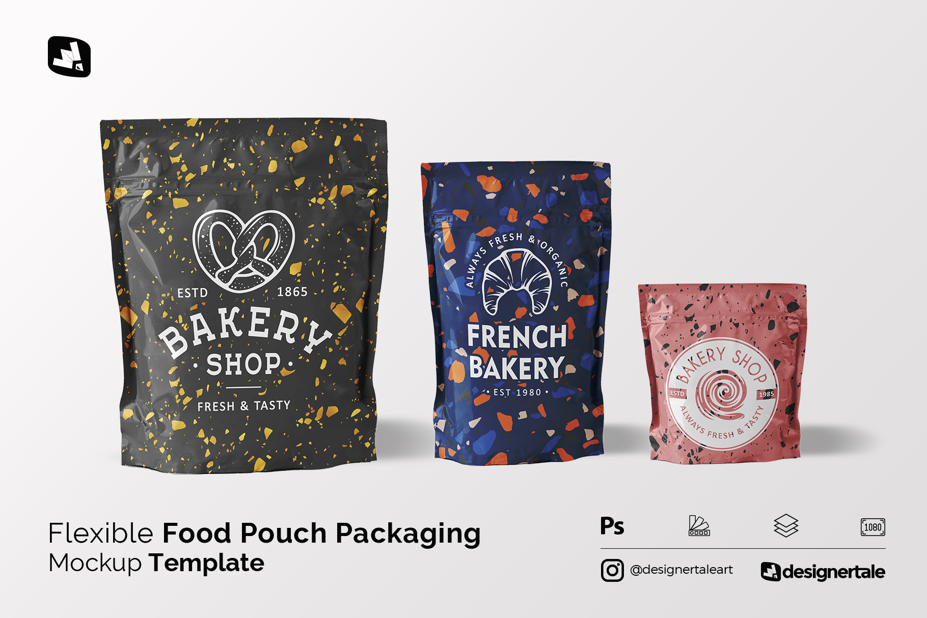 flexible food pouch packaging mockup