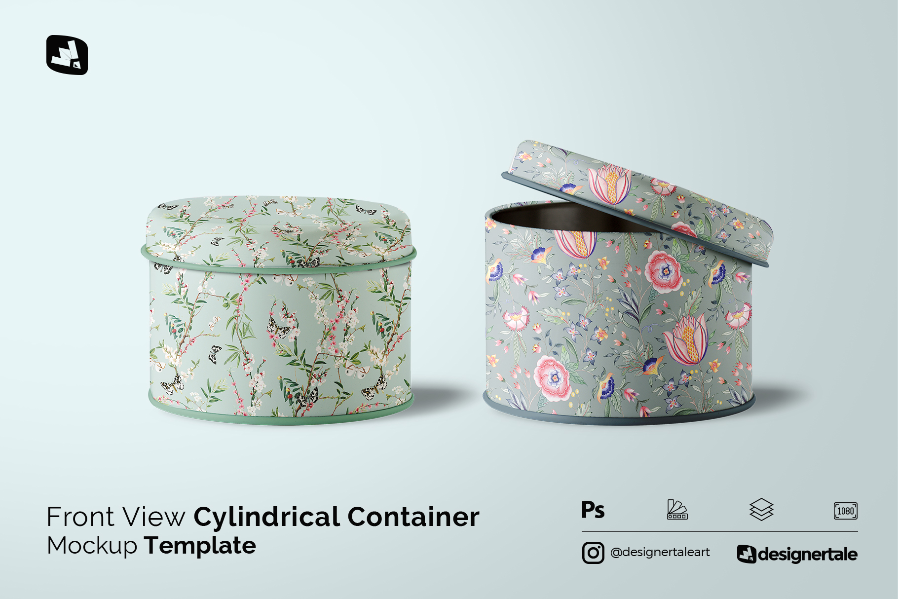 cylindrical container mockup