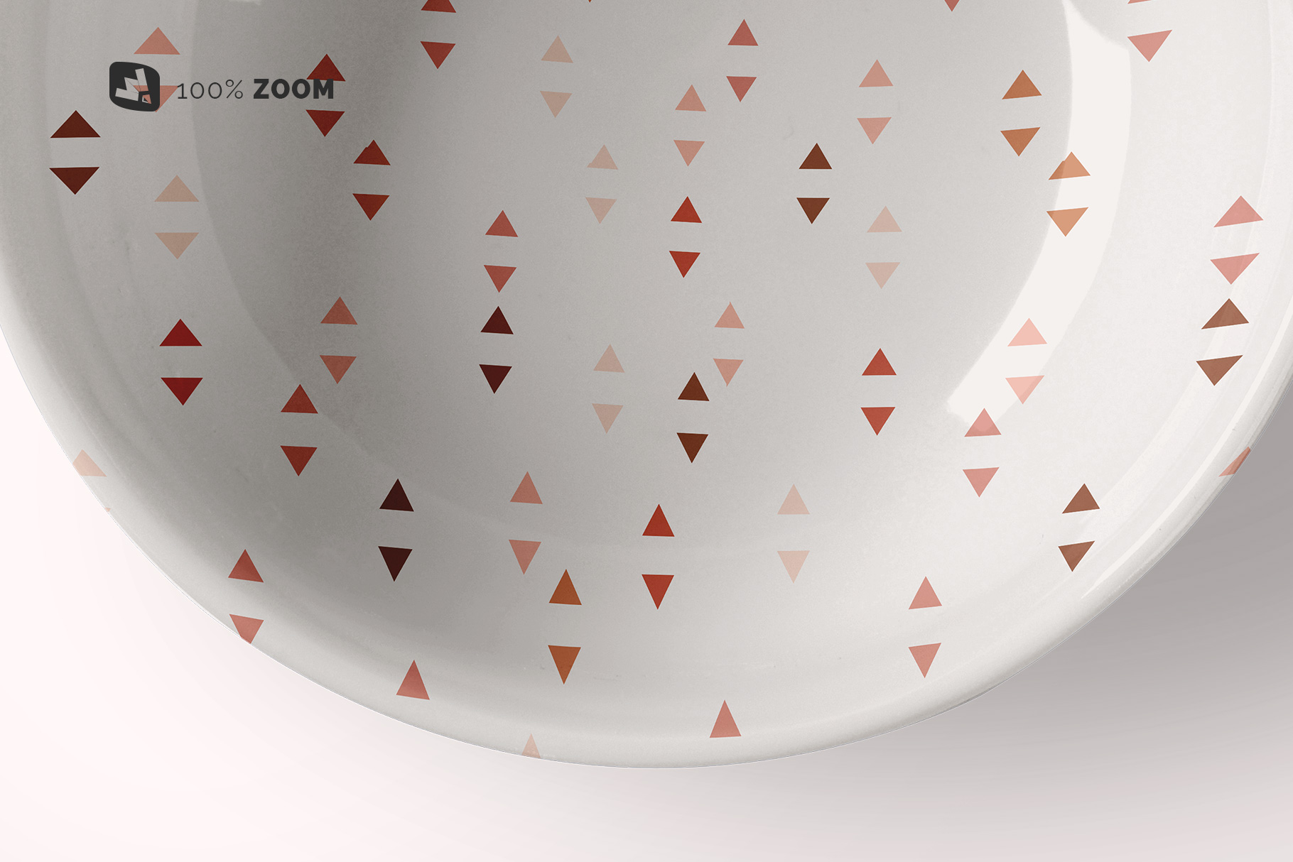 zoomed in image of the top view deep ceramic bowl mockup