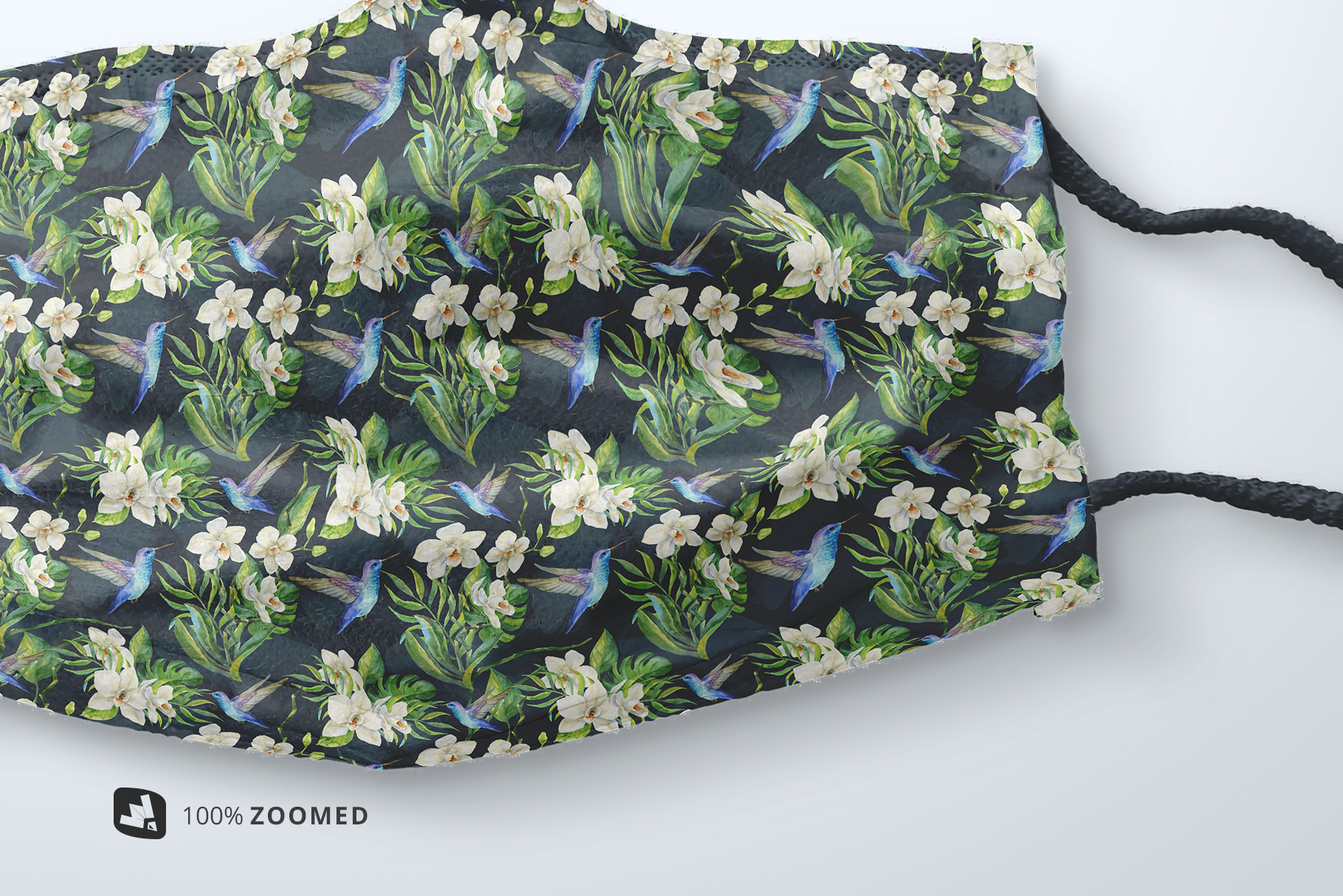 zoomed in image of the top view reusable mask mockup