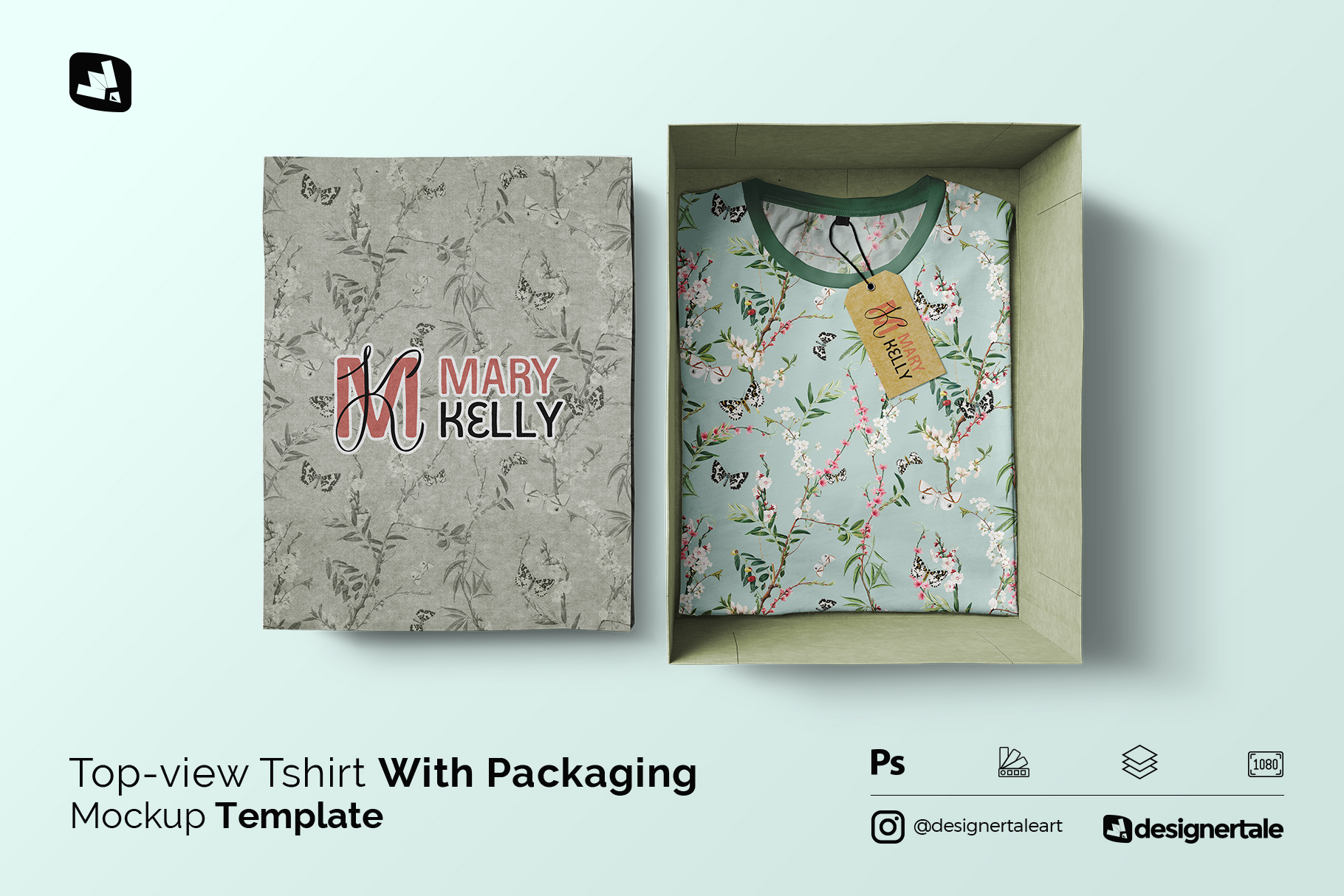 tshirt with packaging mockup