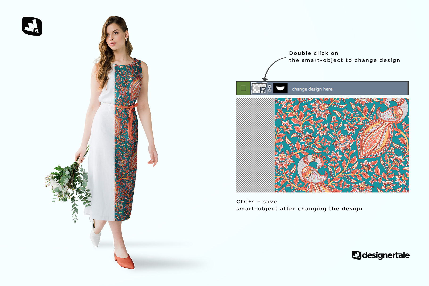 how to change design of the female cotton summer dress mockup