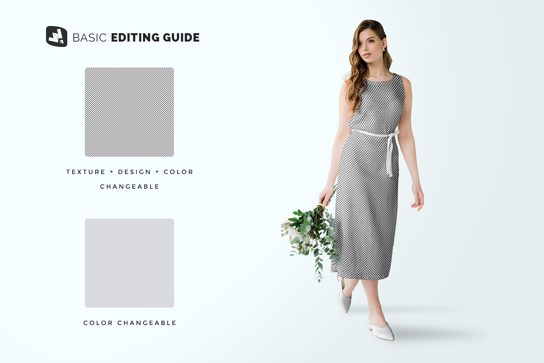 editability of the female cotton summer dress mockup