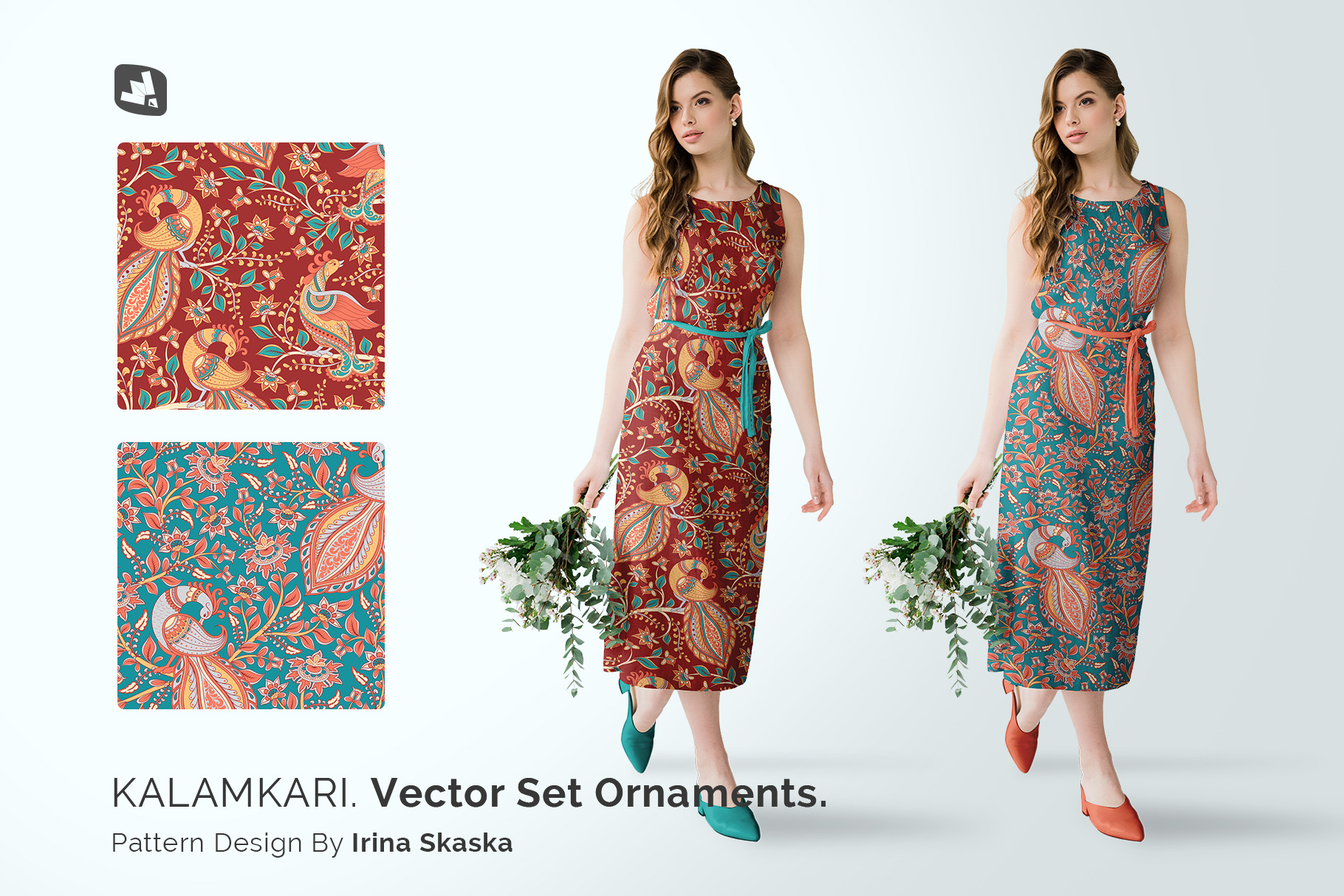 designer's credit of the female cotton summer dress mockup