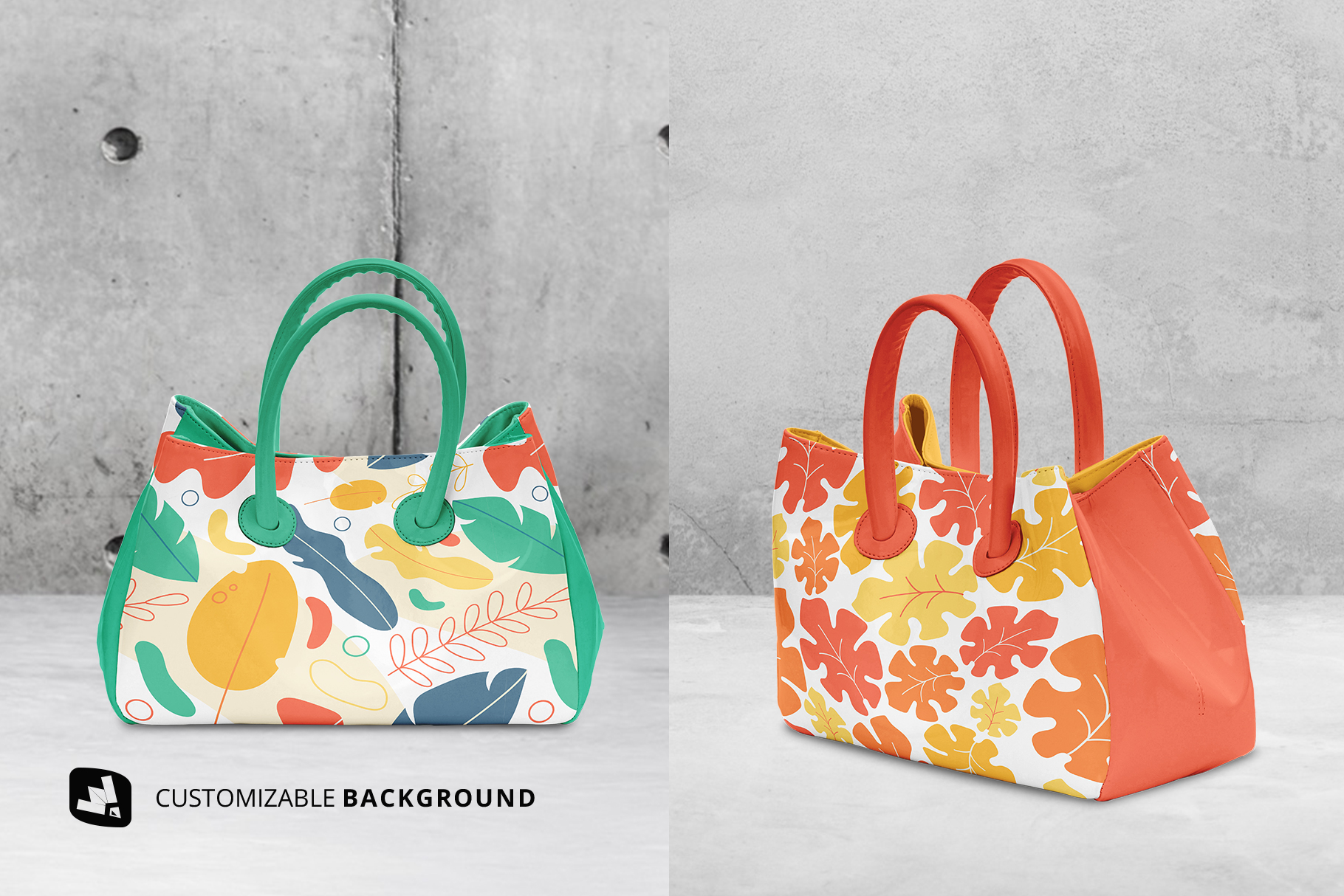 background options of the female handbag mockup