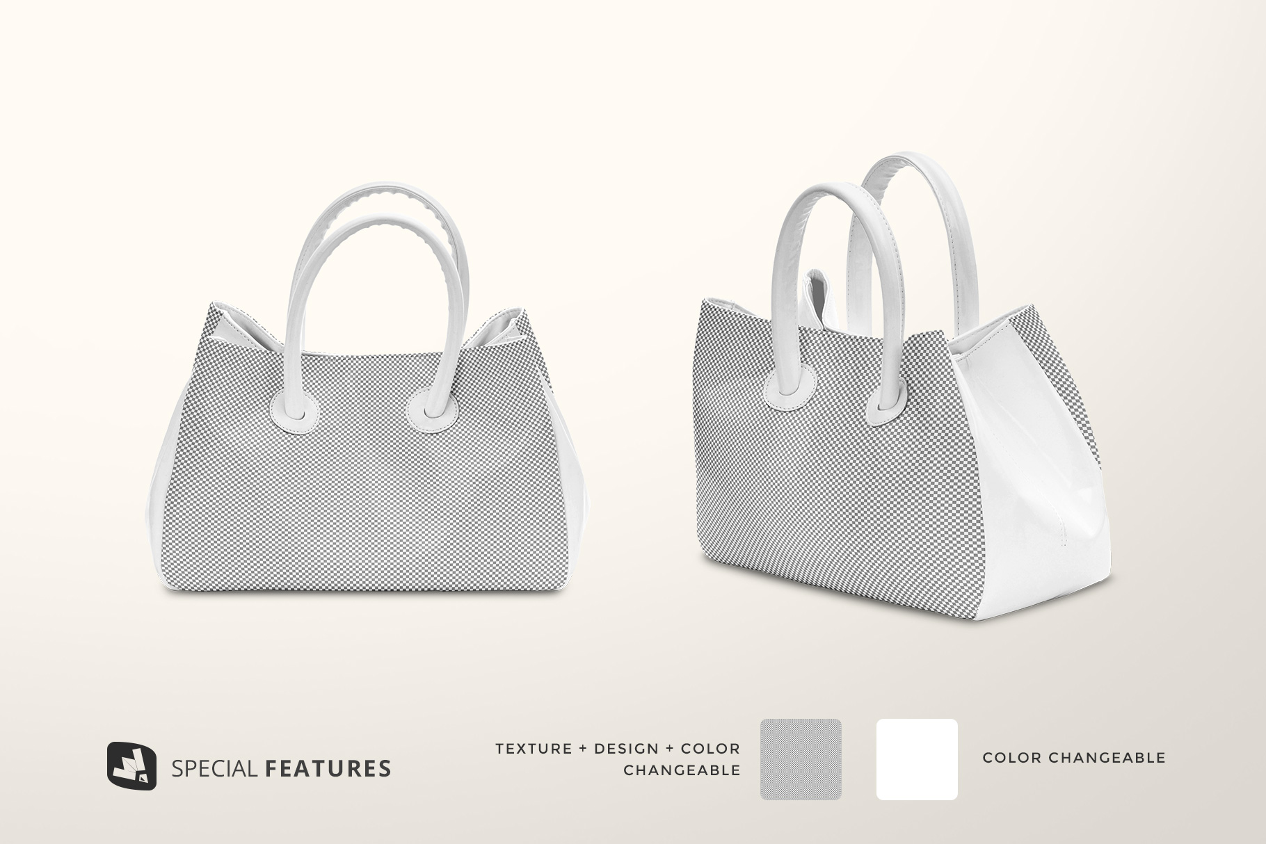 editability of the female handbag mockup