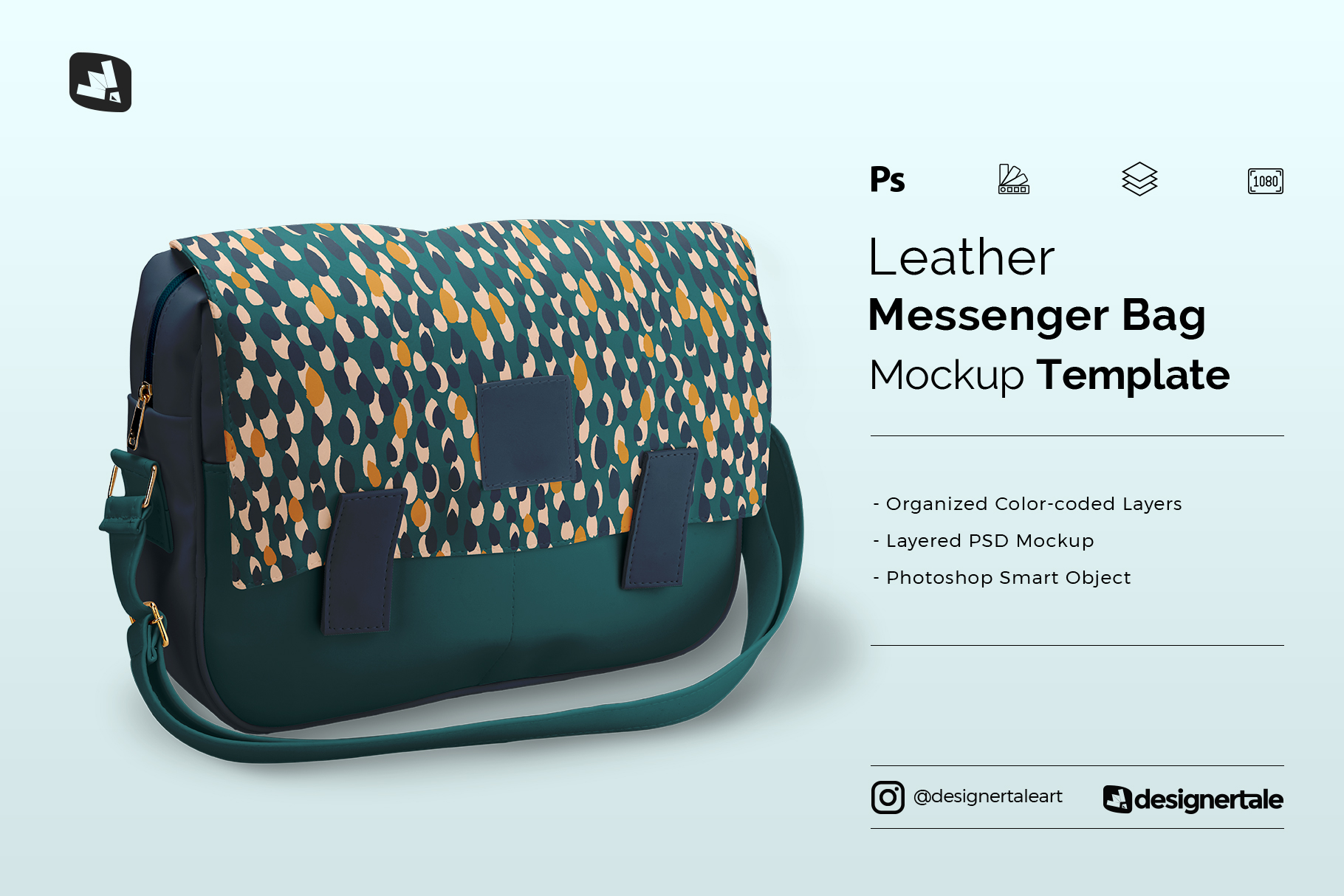 leather messenger bag mockup