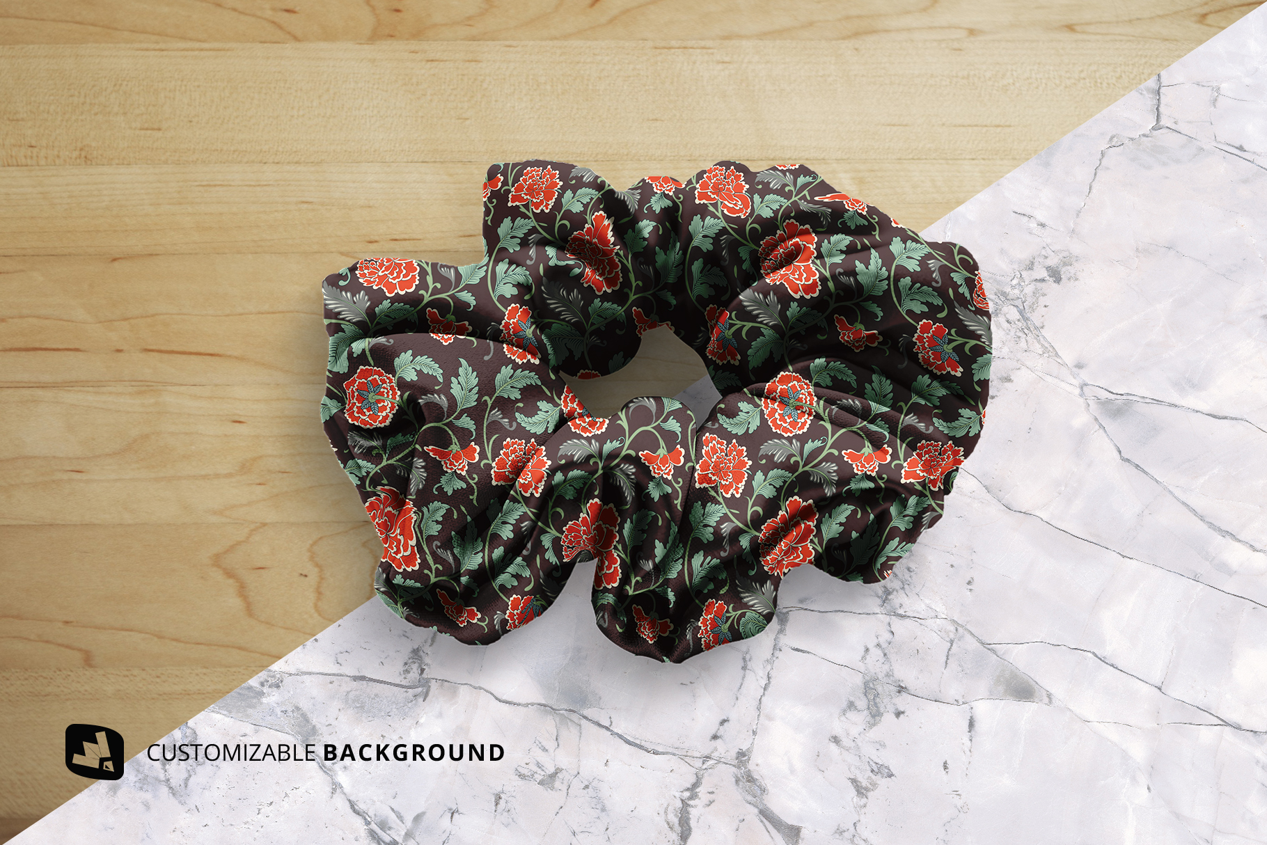 background options of the silk scrunchy mockup