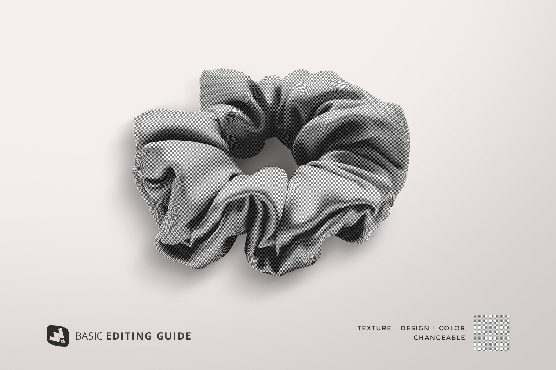 editability of the silk scrunchy mockup