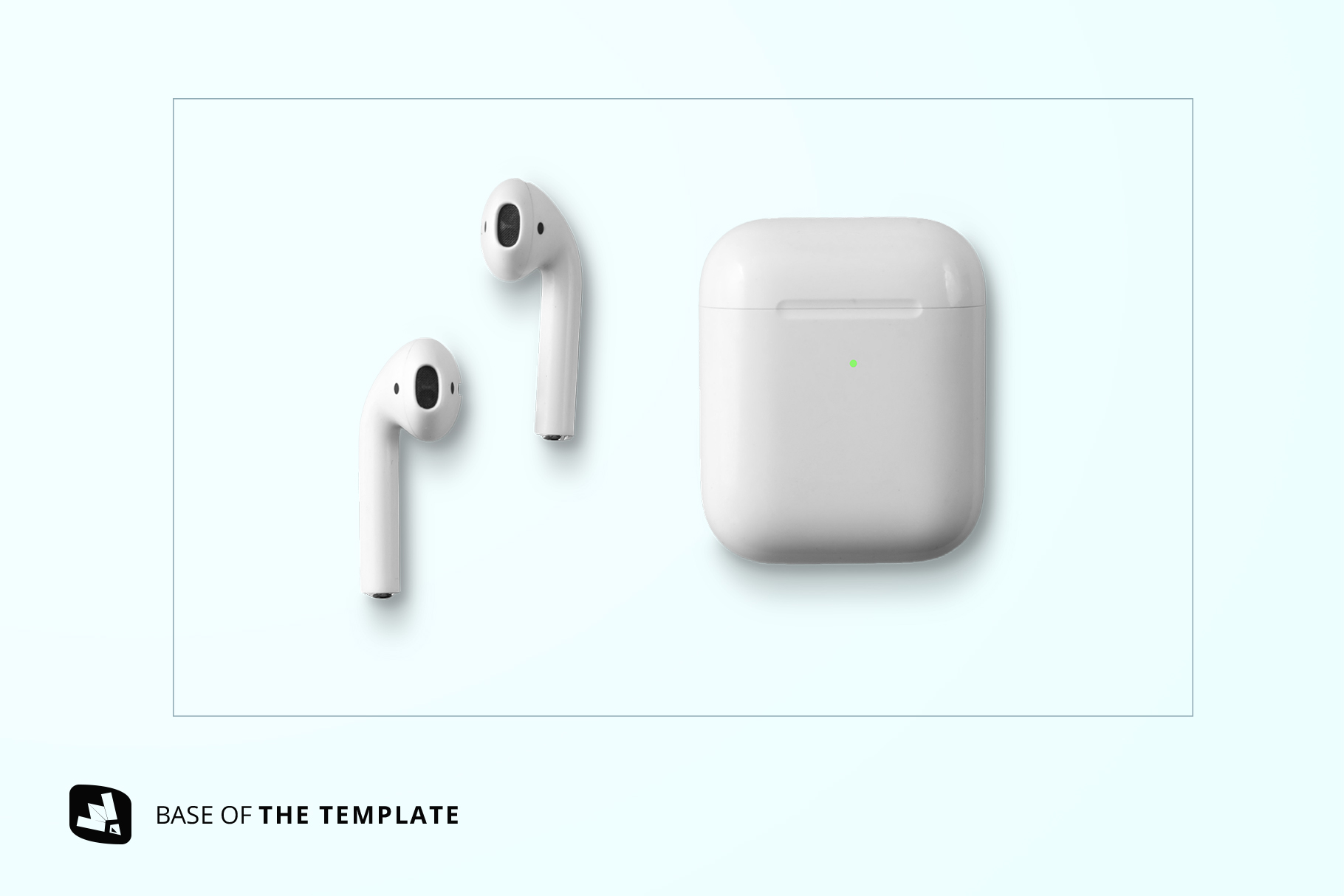 base image of the top view airpod case mockup