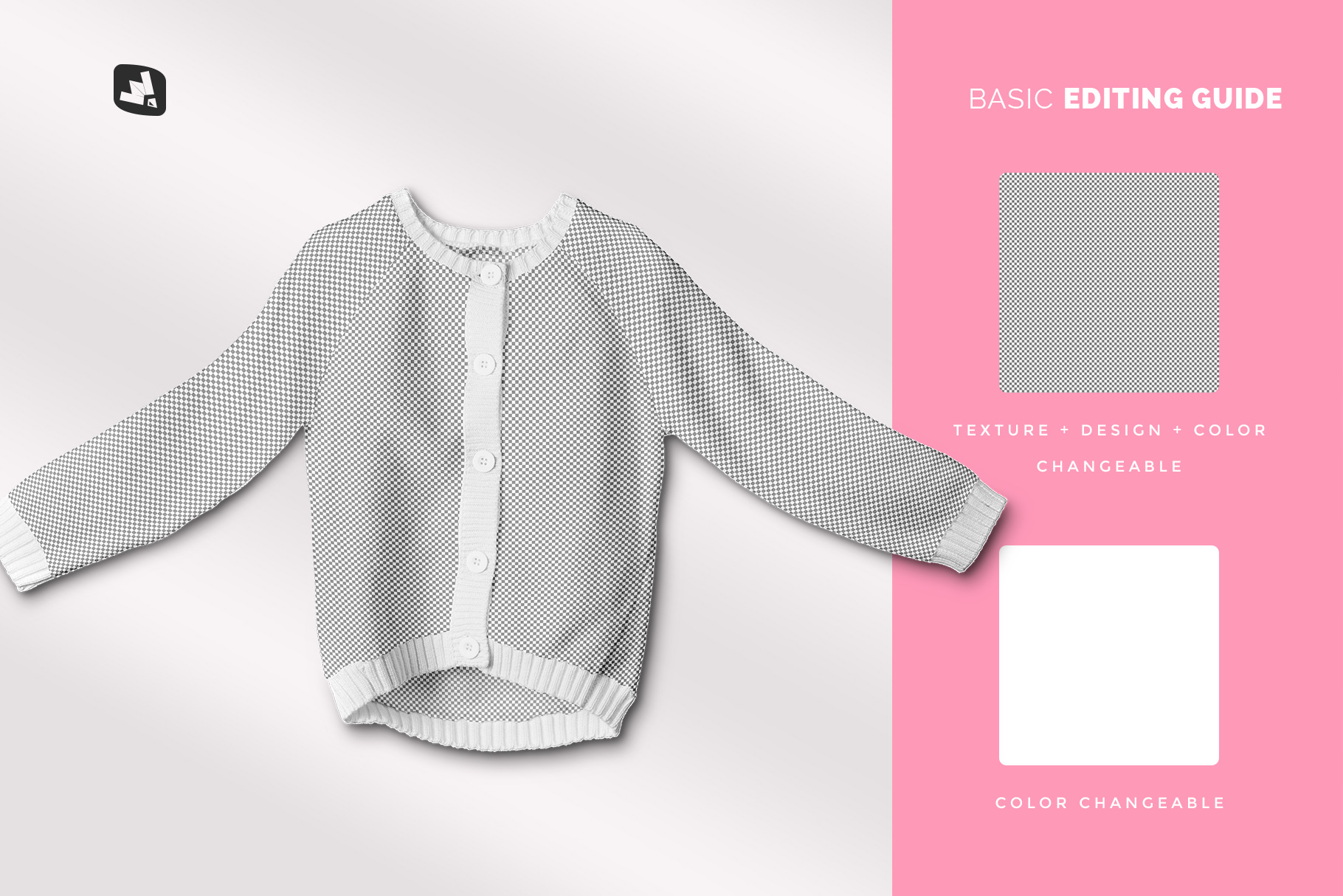 editability of the top view baby sweater mockup