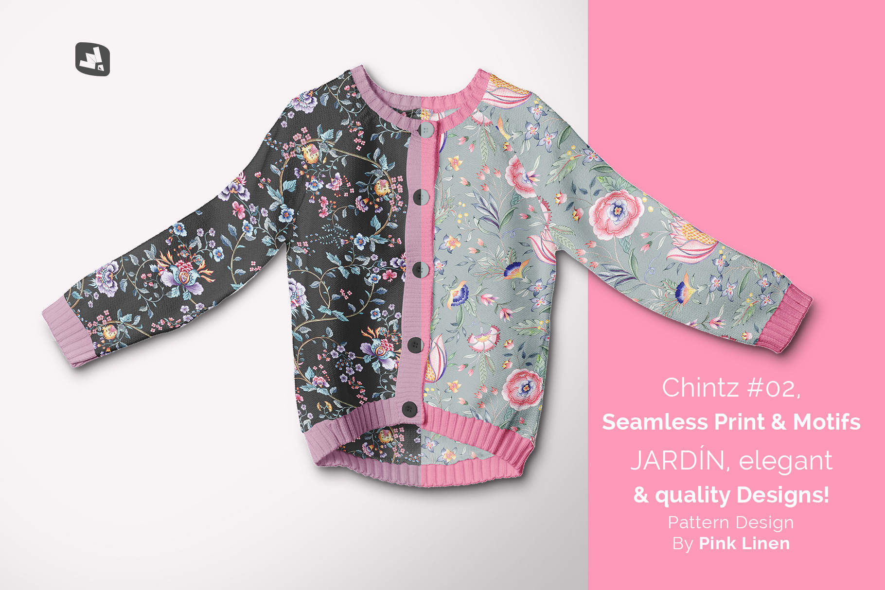 designer's credit of the top view baby sweater mockup