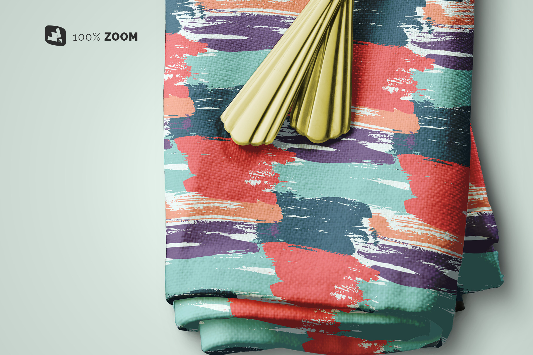 zoomed in image of the dinner napkin with cutlery mockup