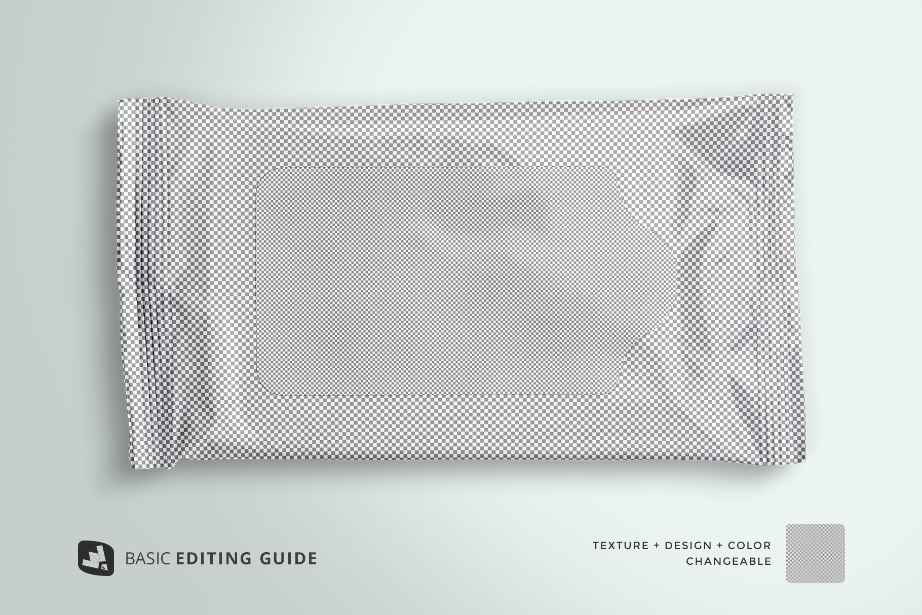 editability of the disposable wipes packaging mockup