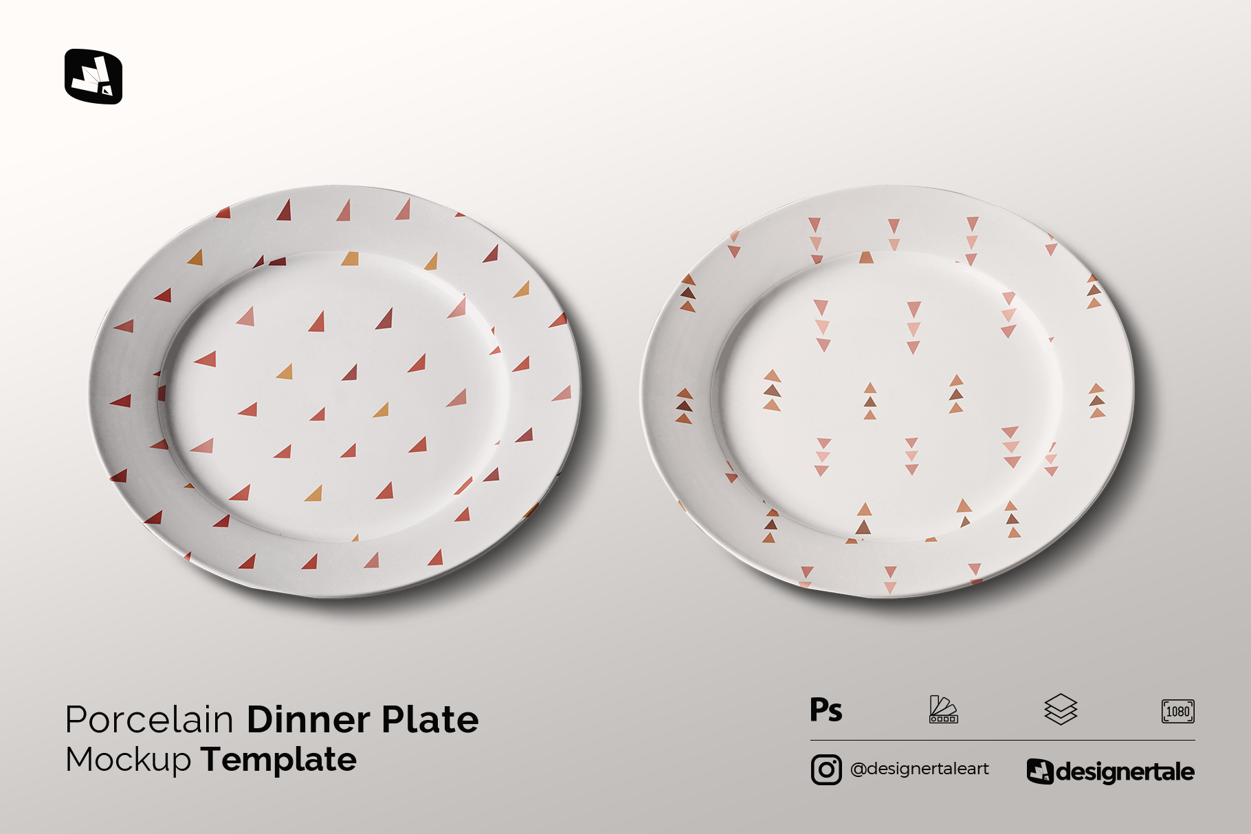 porcelain dinner plate mockup