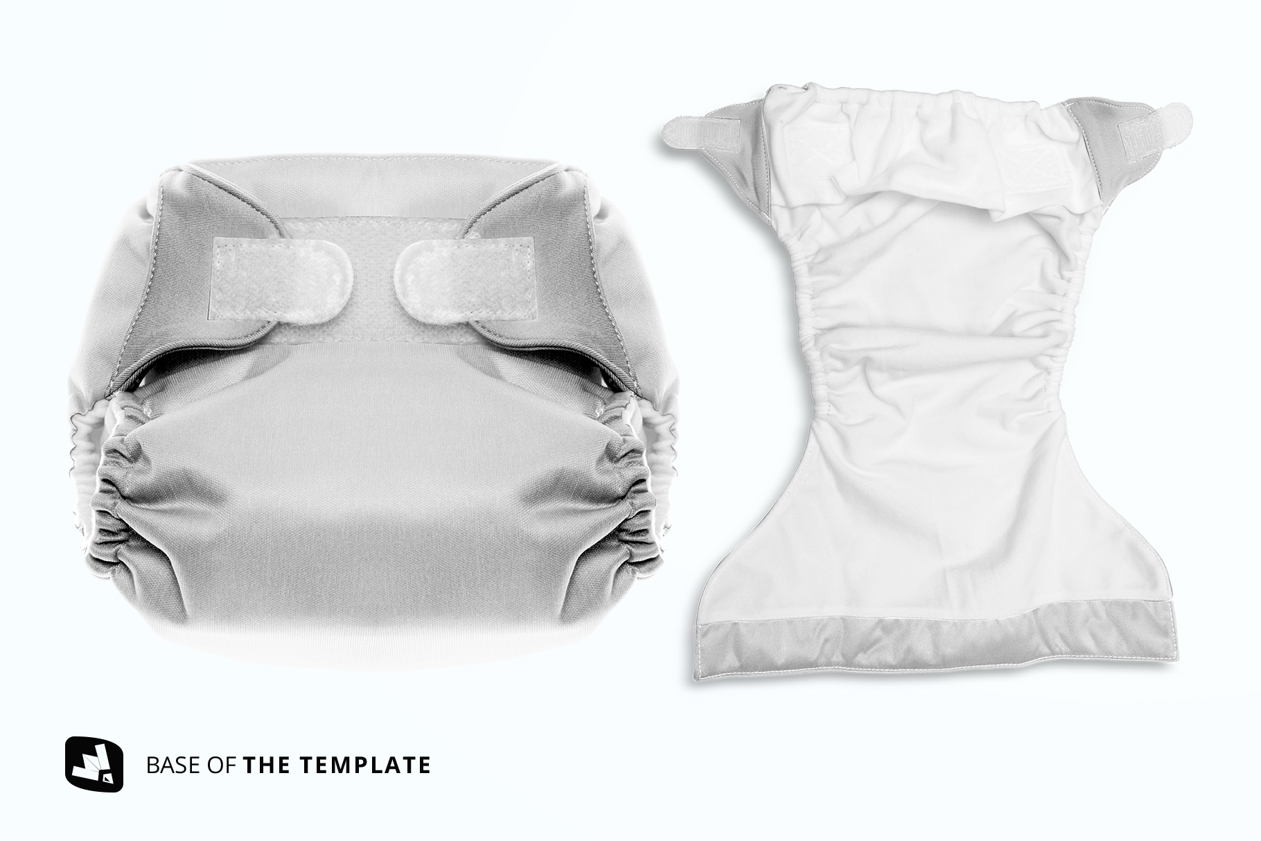 base image of the reusable velcro cloth diaper mockup