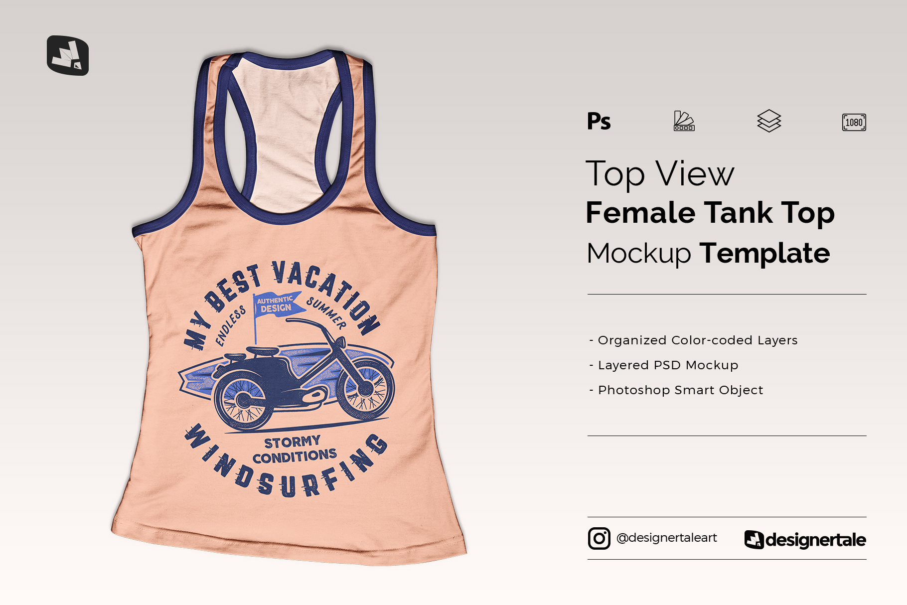 top view female tank top mockup