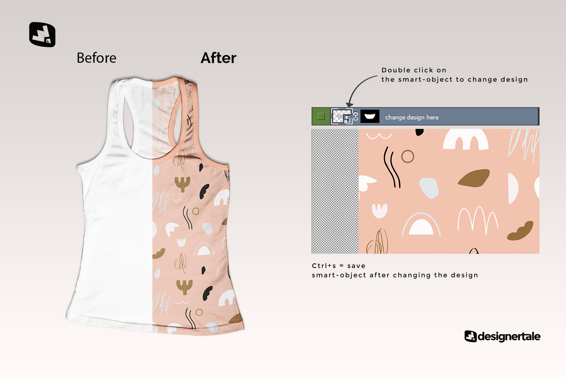 how to change design of the top view female tank top mockup