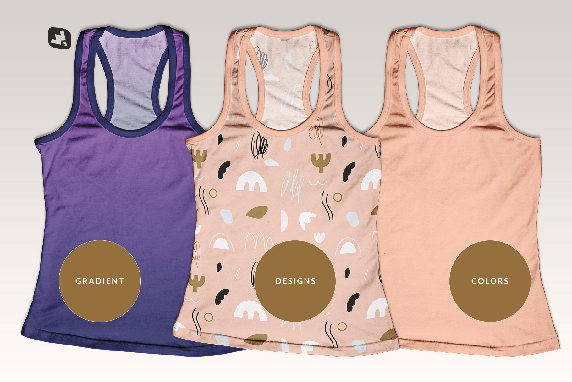 types of the top view female tank top mockup