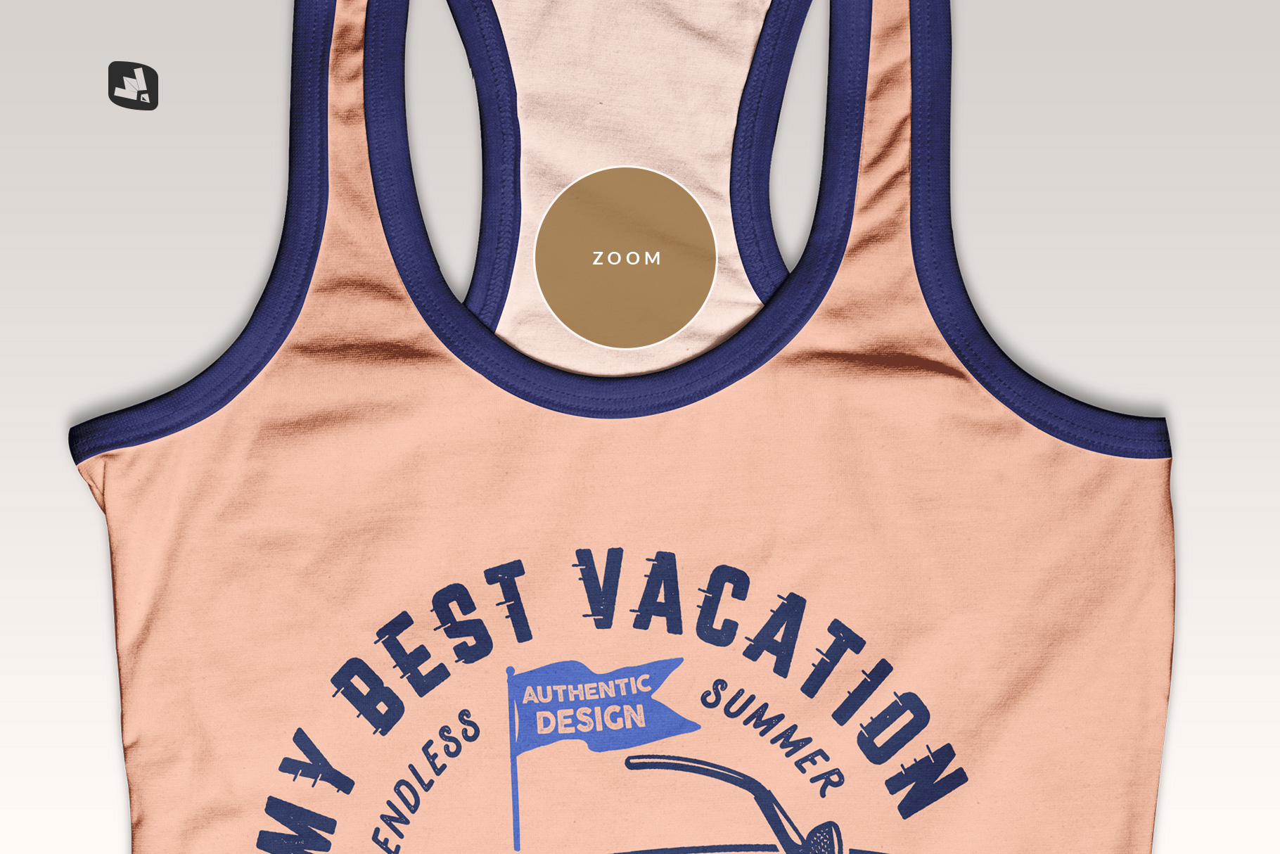 zoomed in image of the top view female tank top mockup