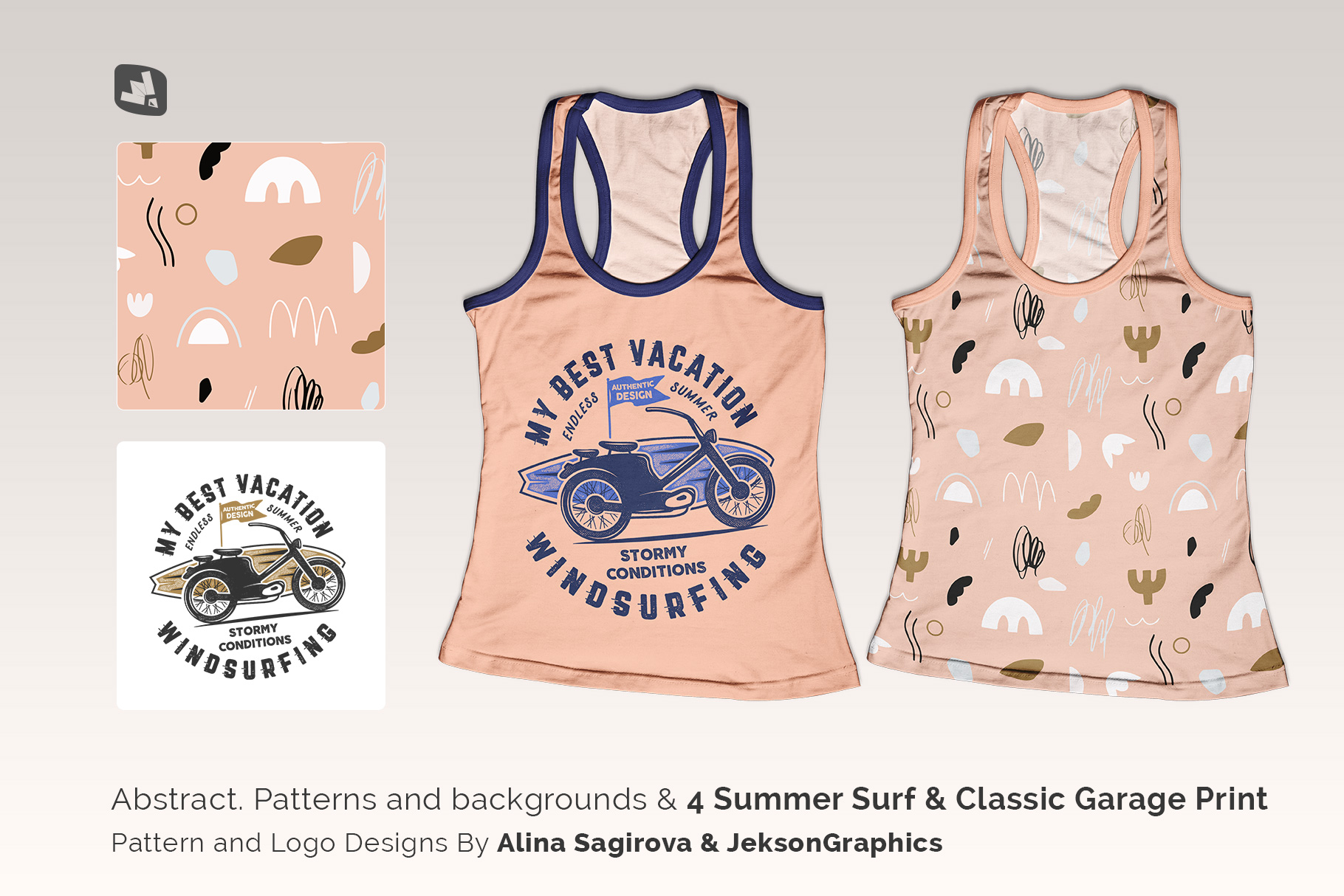 designer's credit of the top view female tank top mockup