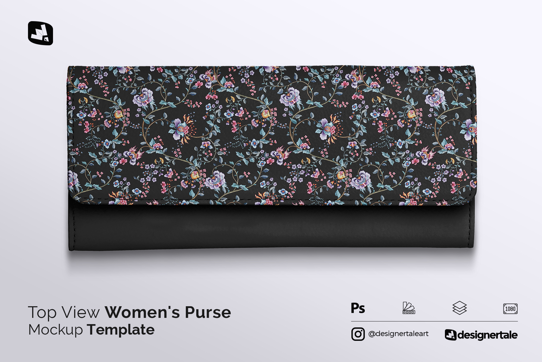 top view women's purse mockup