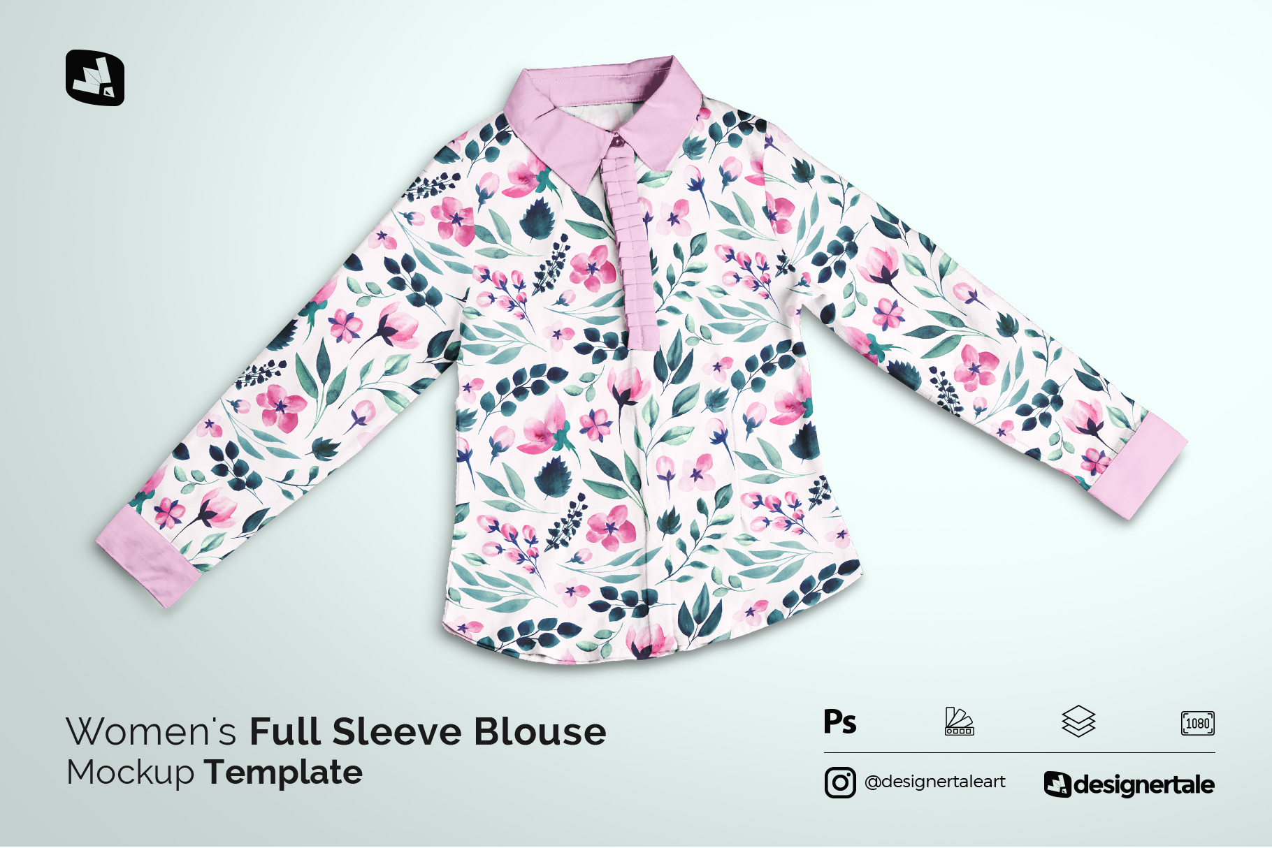 women's full sleeve blouse mockup