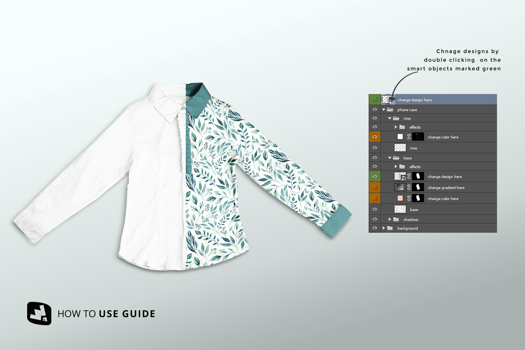 how to change design of the women's full sleeve blouse mockup