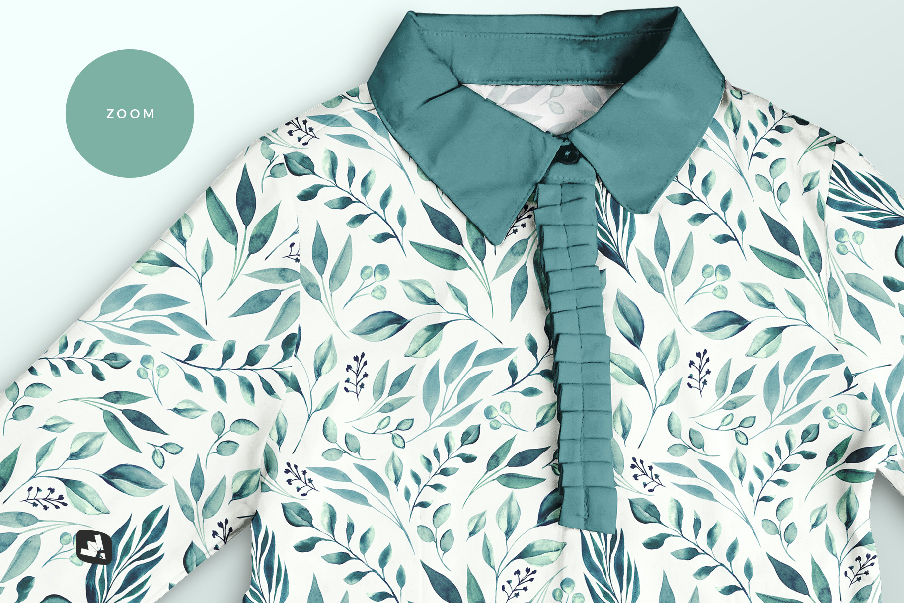 zoomed in image of the women's full sleeve blouse mockup