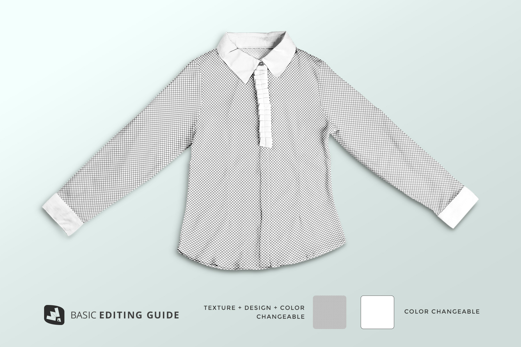 editability of the women's full sleeve blouse mockup