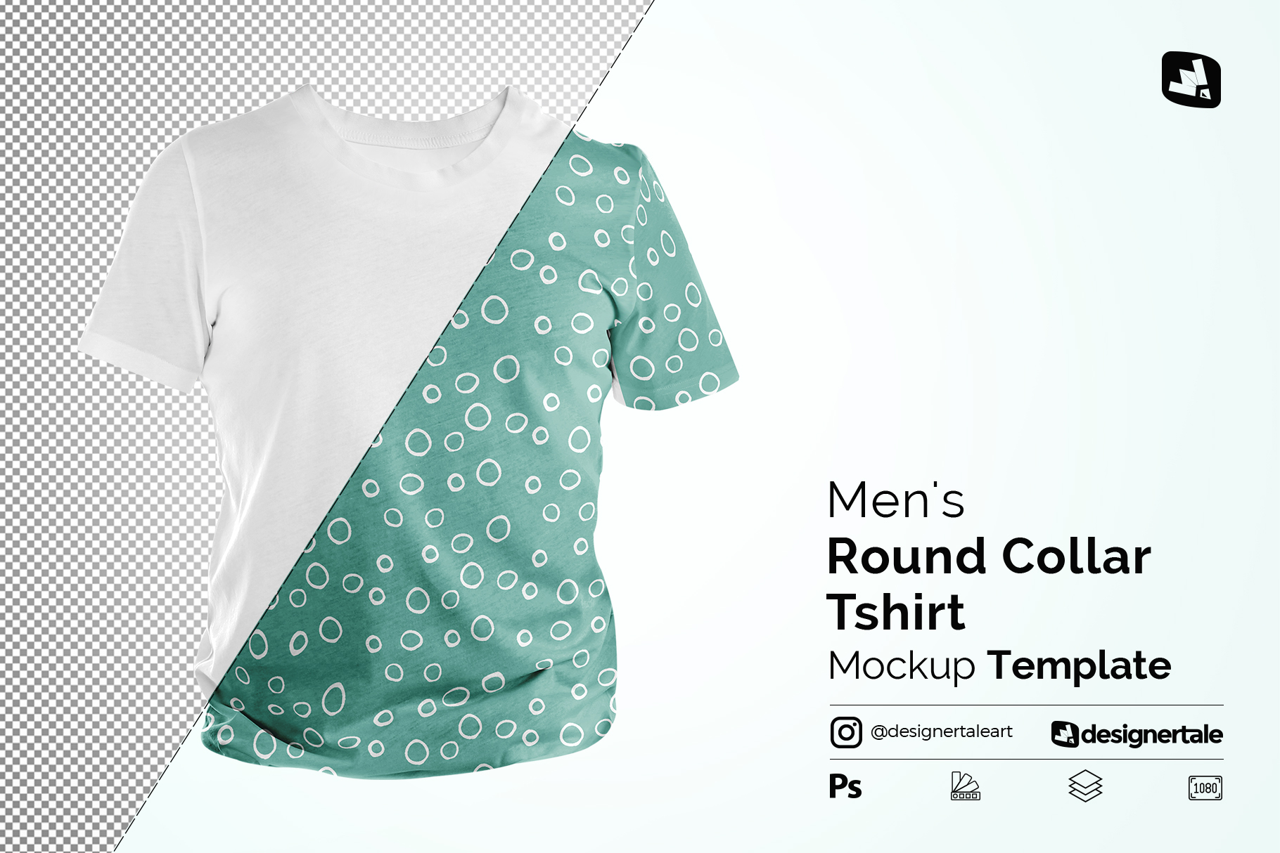 men's round collar tshirt mockup