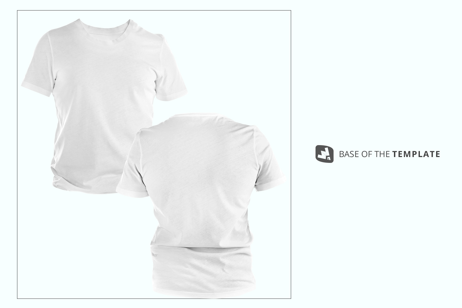 base image of the men's round collar tshirt mockup