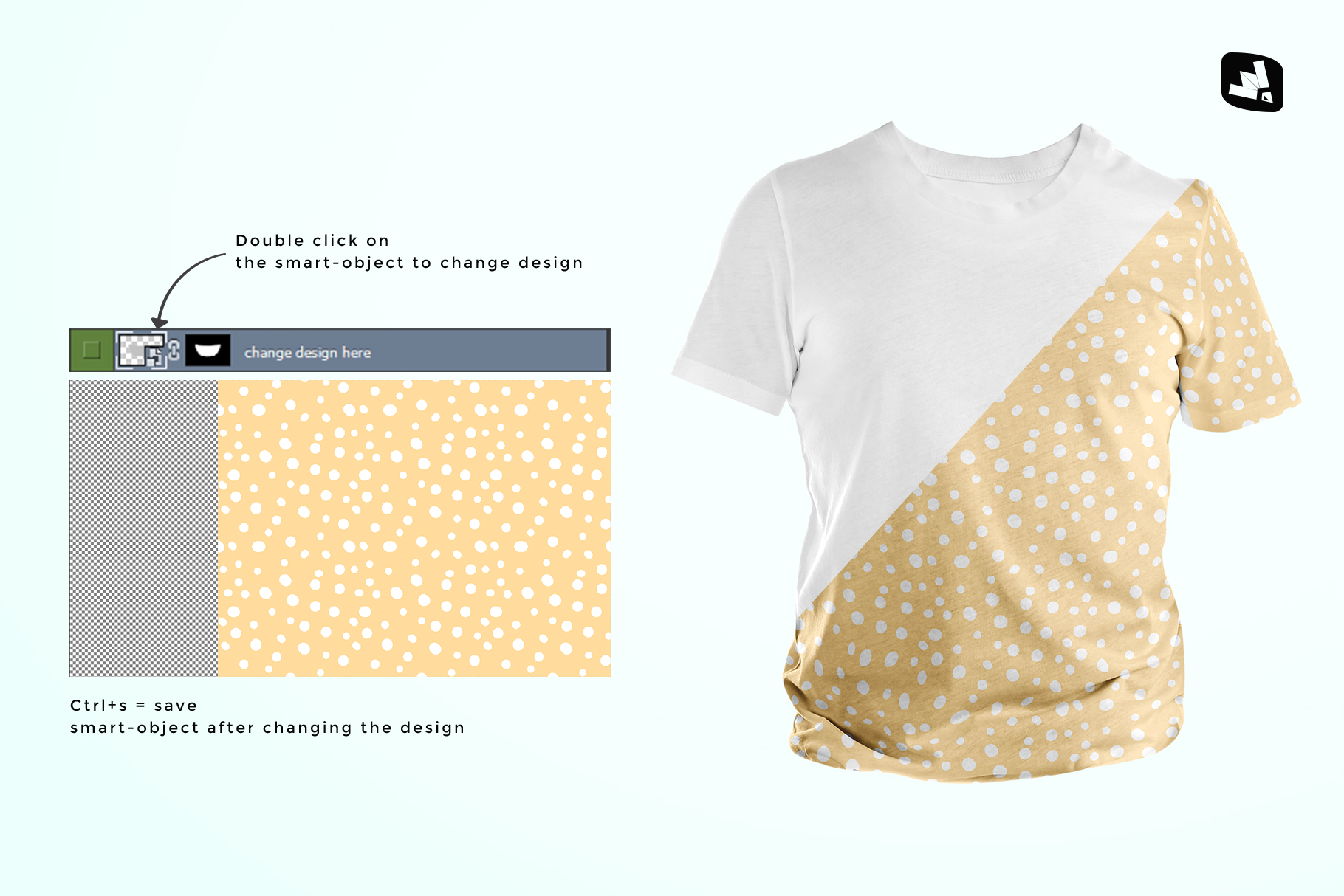 how to change design of the men's round collar tshirt mockup