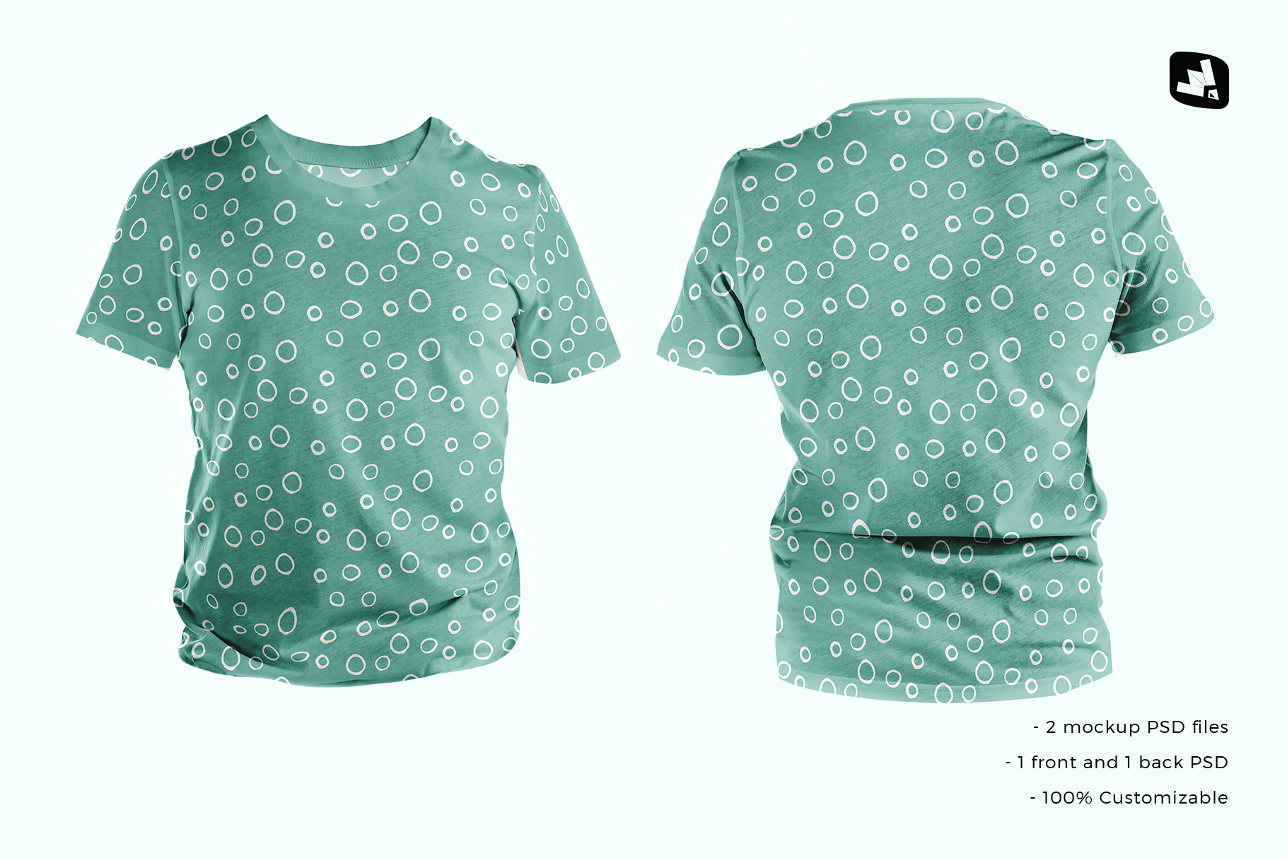 files included in the men's round collar tshirt mockup