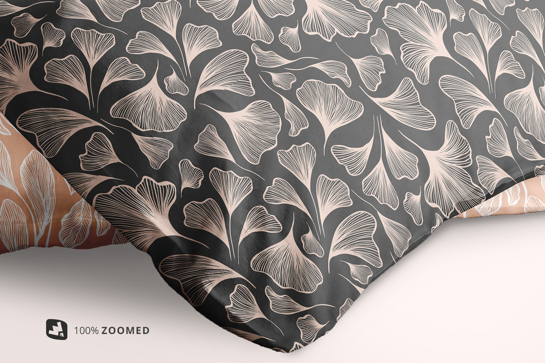 zoomed in image of the set of cotton pillow case mockup