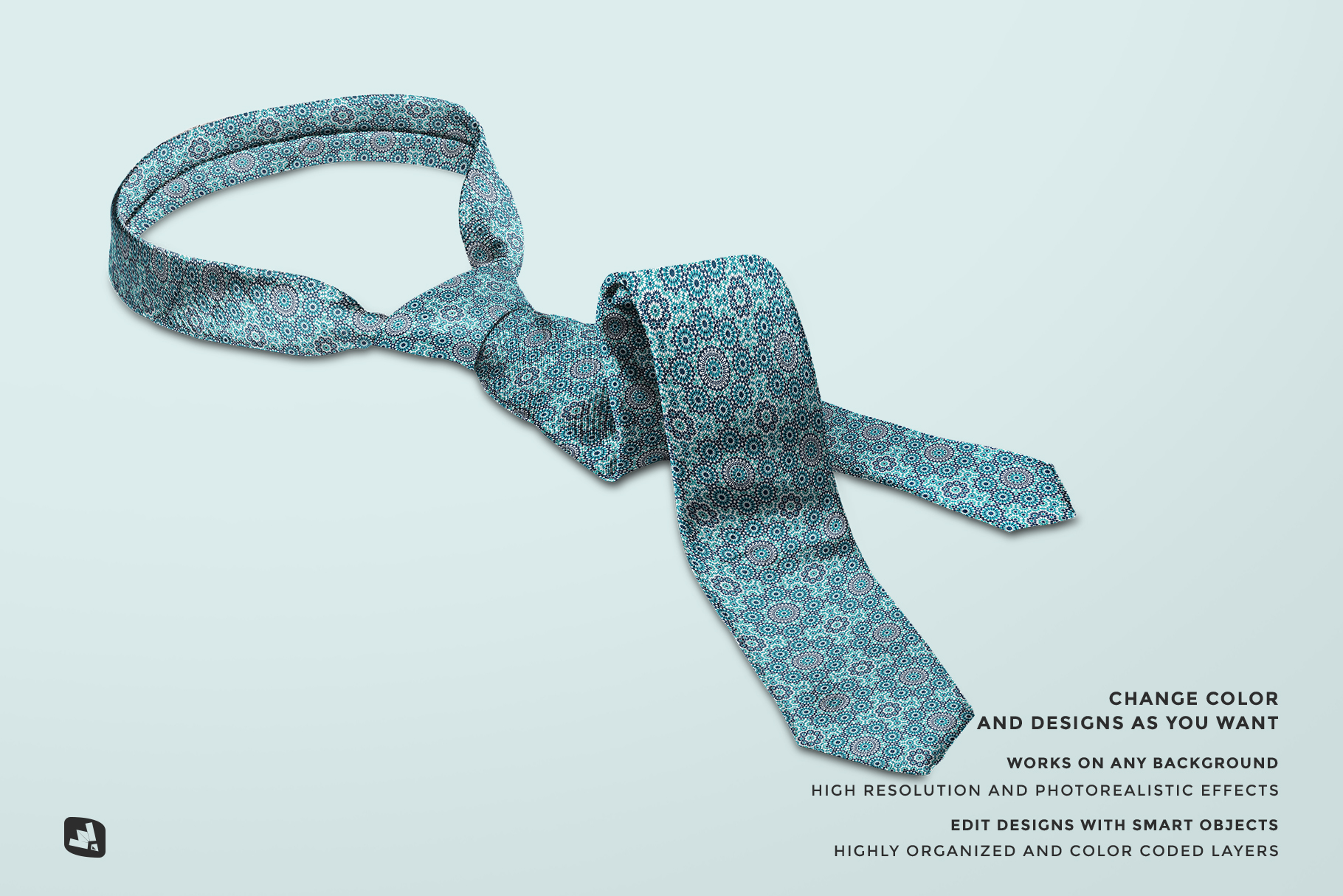 features of the men's formal tie mockup
