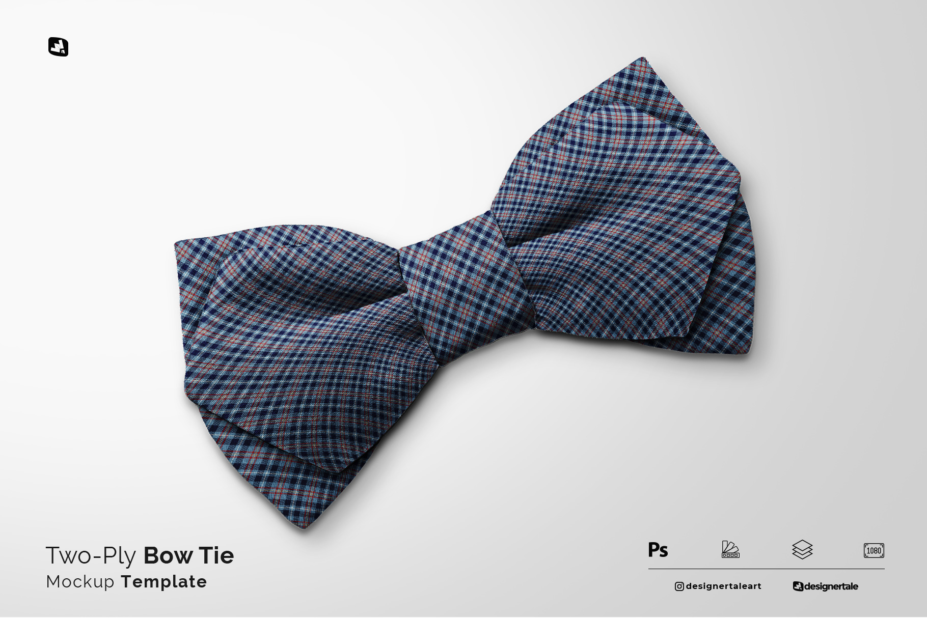 two-ply bow tie mockup