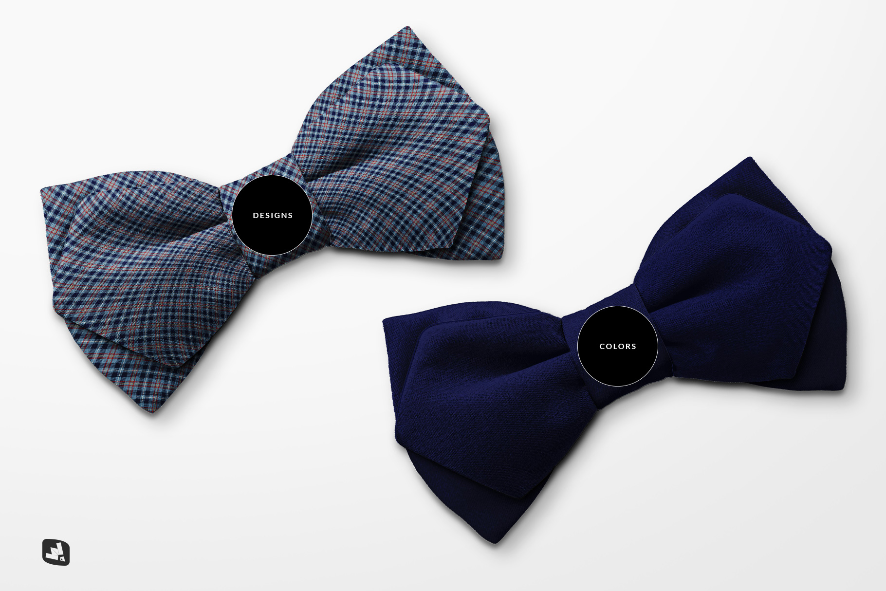 types of the two-ply bow tie mockup