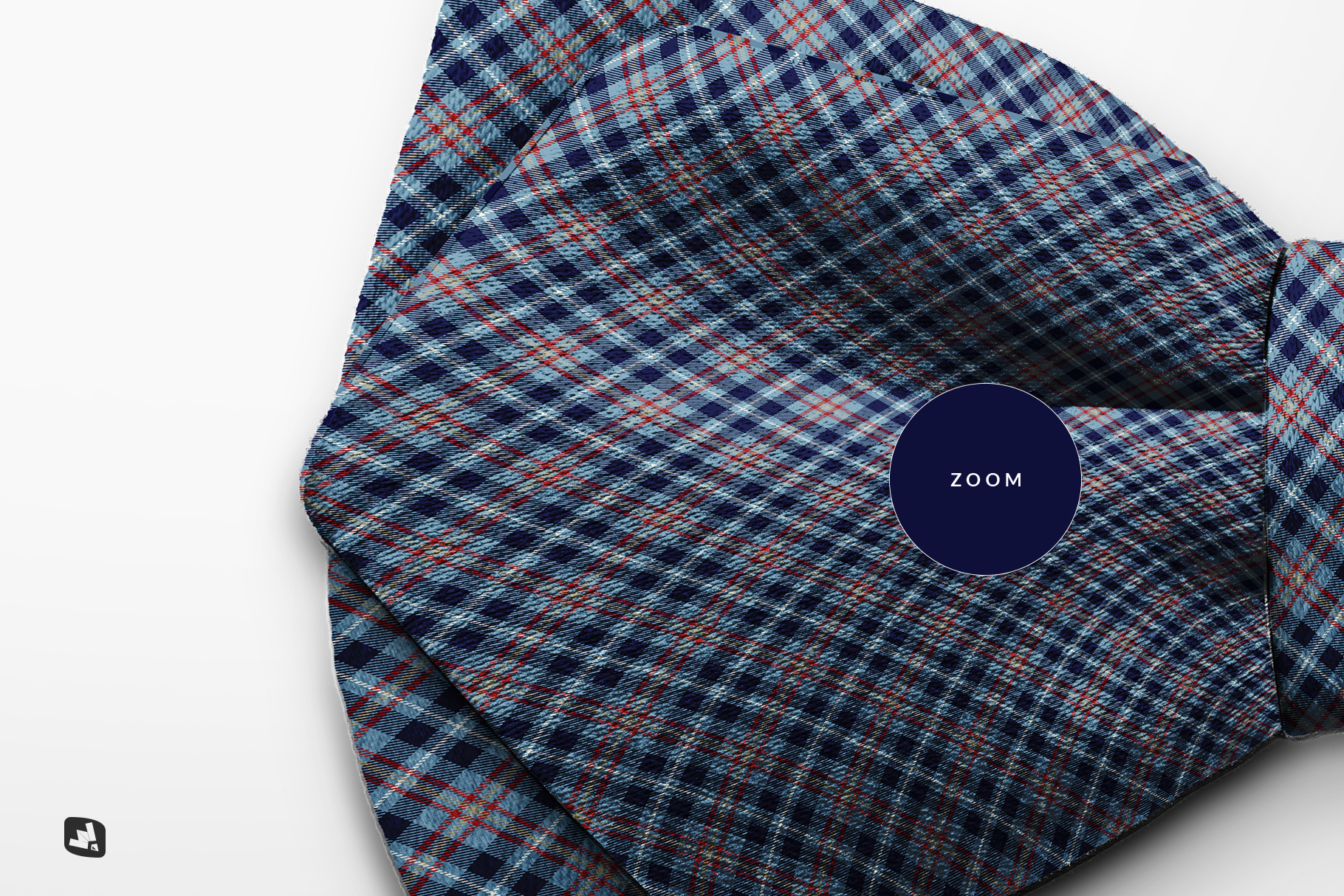 zoomed inimage of the two-ply bow tie mockup