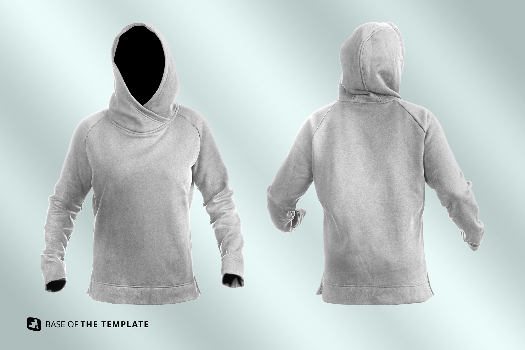base image of the female wrapped hoodie set mockup