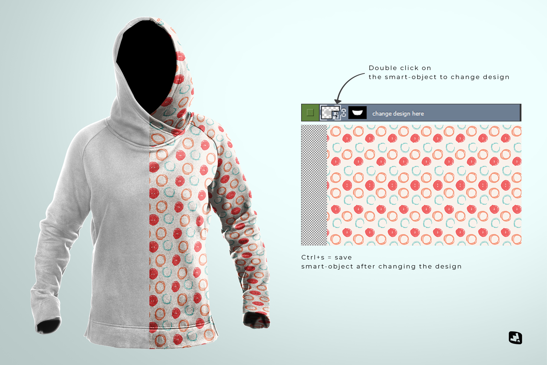 change design of the female wrapped hoodie set mockup