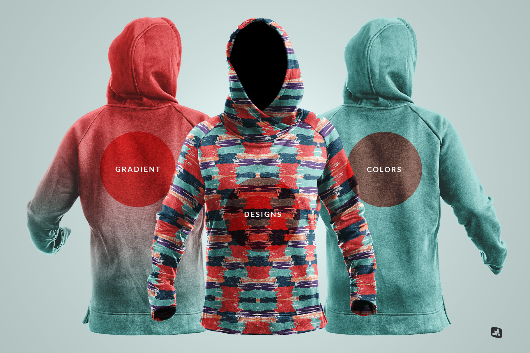 types of the female wrapped hoodie set mockup