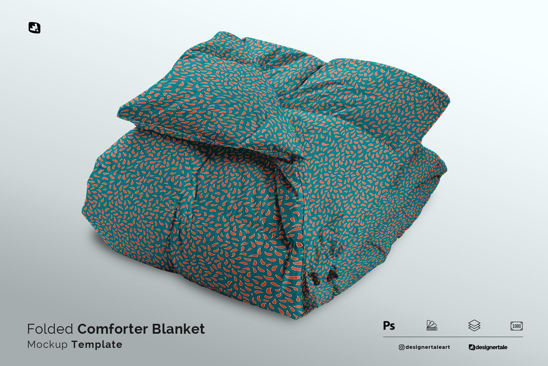 folded comforter blanket mockup