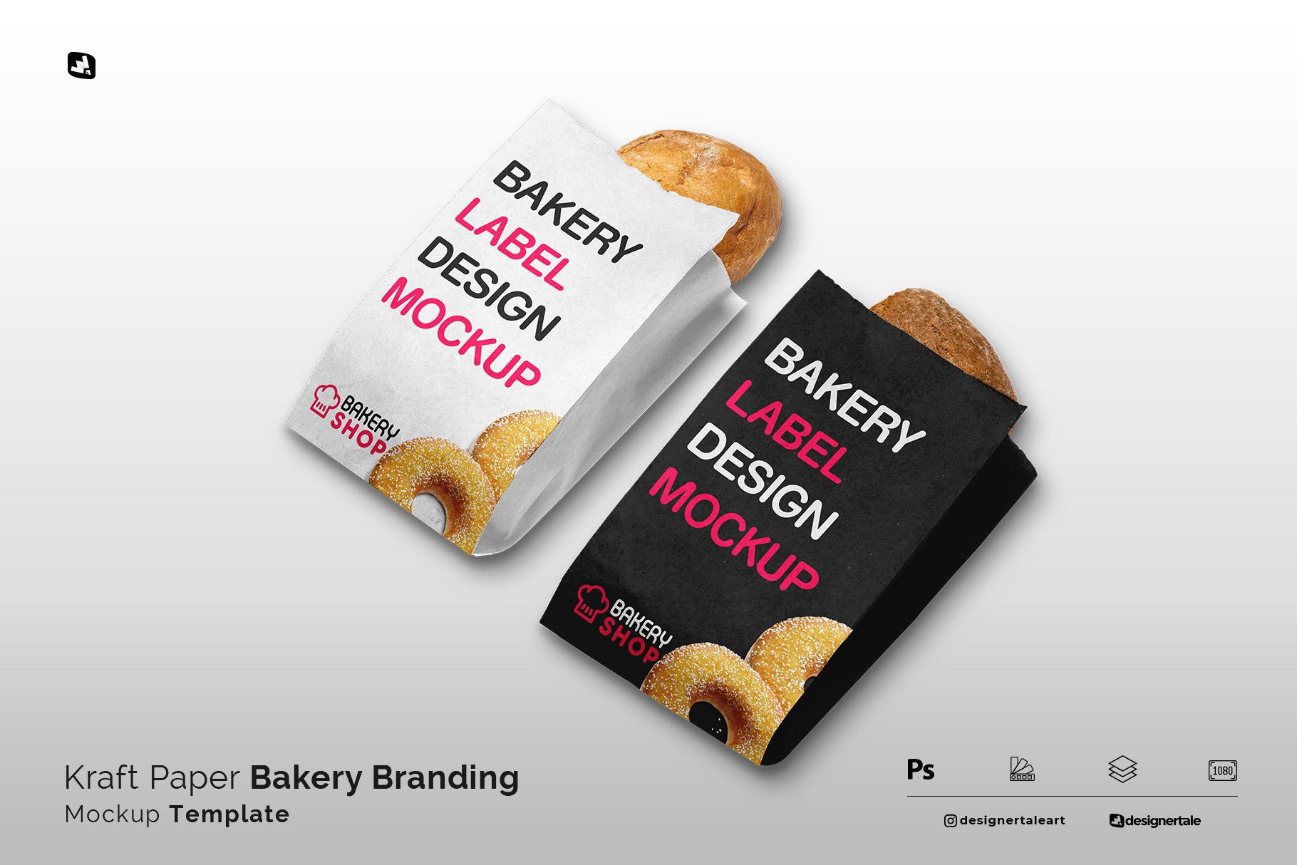 kraft paper bakery branding mockup