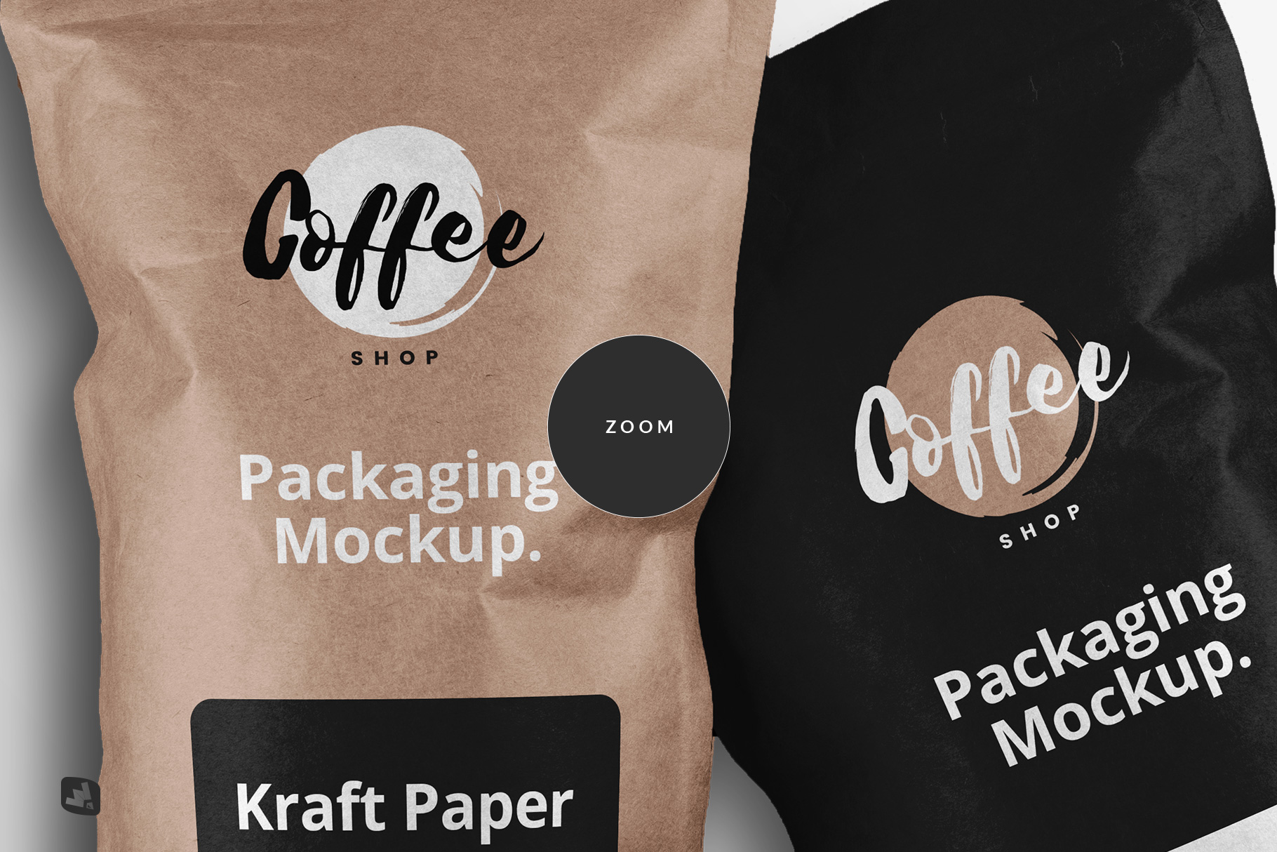 zoomed in image of the tall kraft paper packaging mockup