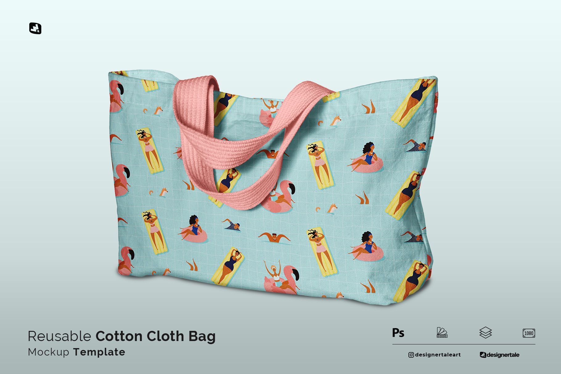 reusable cotton cloth bag mockup