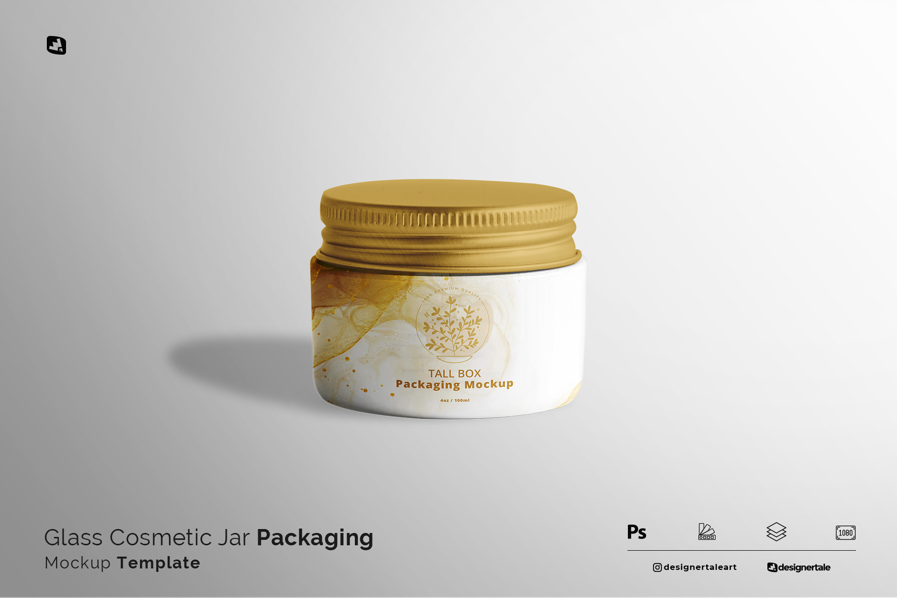 glass cosmetic jar packaging mockup