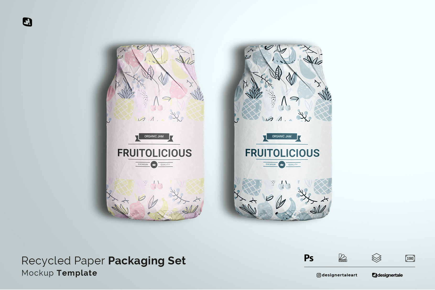 recycled paper packaging set mockup
