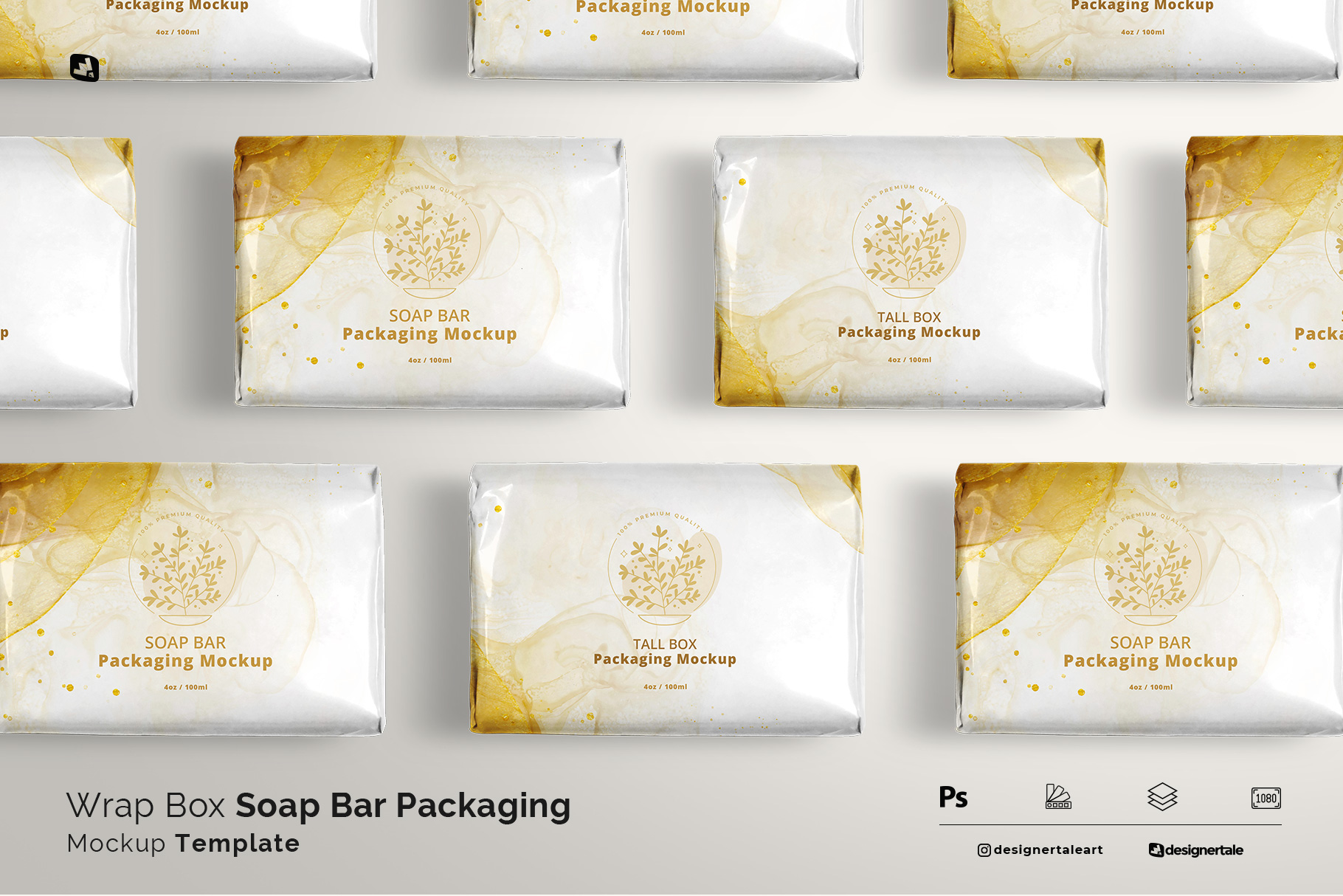 wrap box soap bar packaging mockup