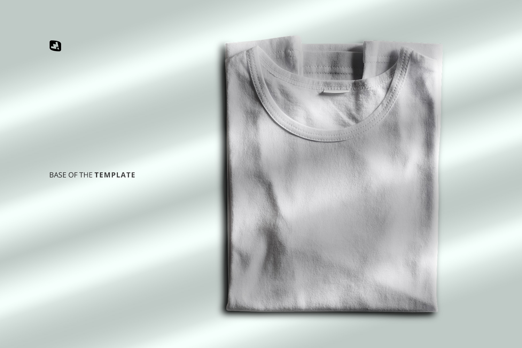 base image of the folded round neck tshirt mockup